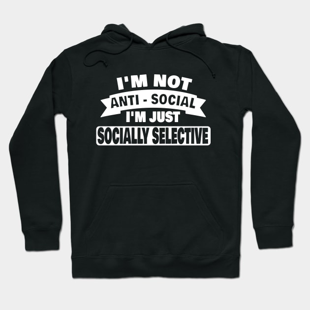 Im Not Anti Social Im Just Socially Selective Introvert Antisocial Gifts Hoodie by ChrisWilson